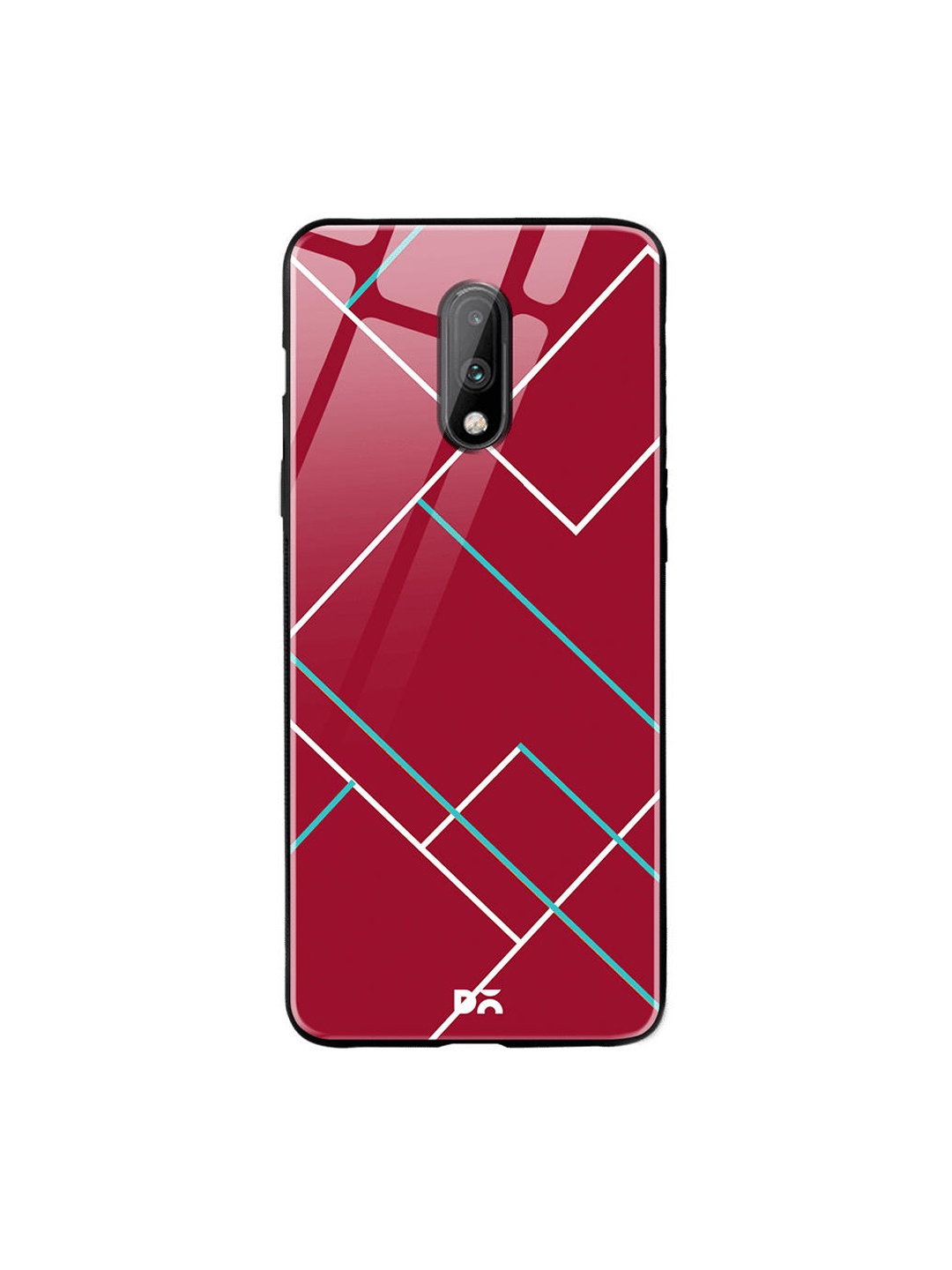 

DailyObjects Red & White Brick Tech Lines OnePlus 7 Glass Case