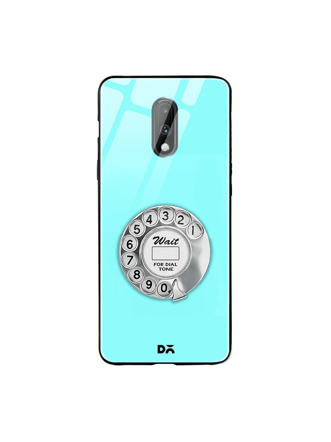 DailyObjects Turquoise Blue & Grey Dialer OnePlus 7 Glass Case