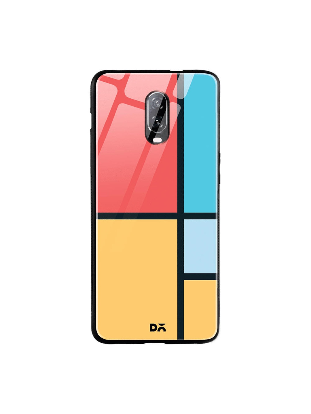 

DailyObjects Coral-Coloured & Yellow Window OnePlus 6T Glass Case
