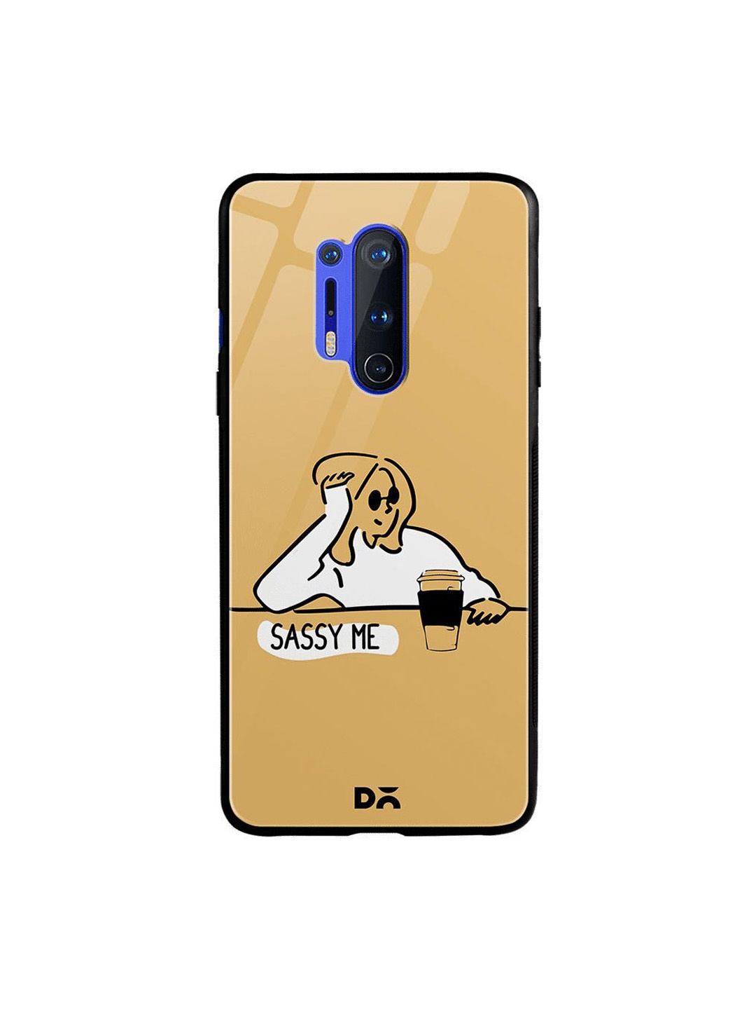 

DailyObjects Mustard Yellow & White Sassy Me OnePlus 8 Pro Glass Case