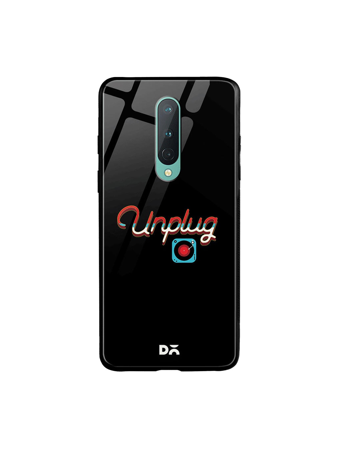 

DailyObjects Black & Red Unplug Tunes OnePlus 8 Glass Case