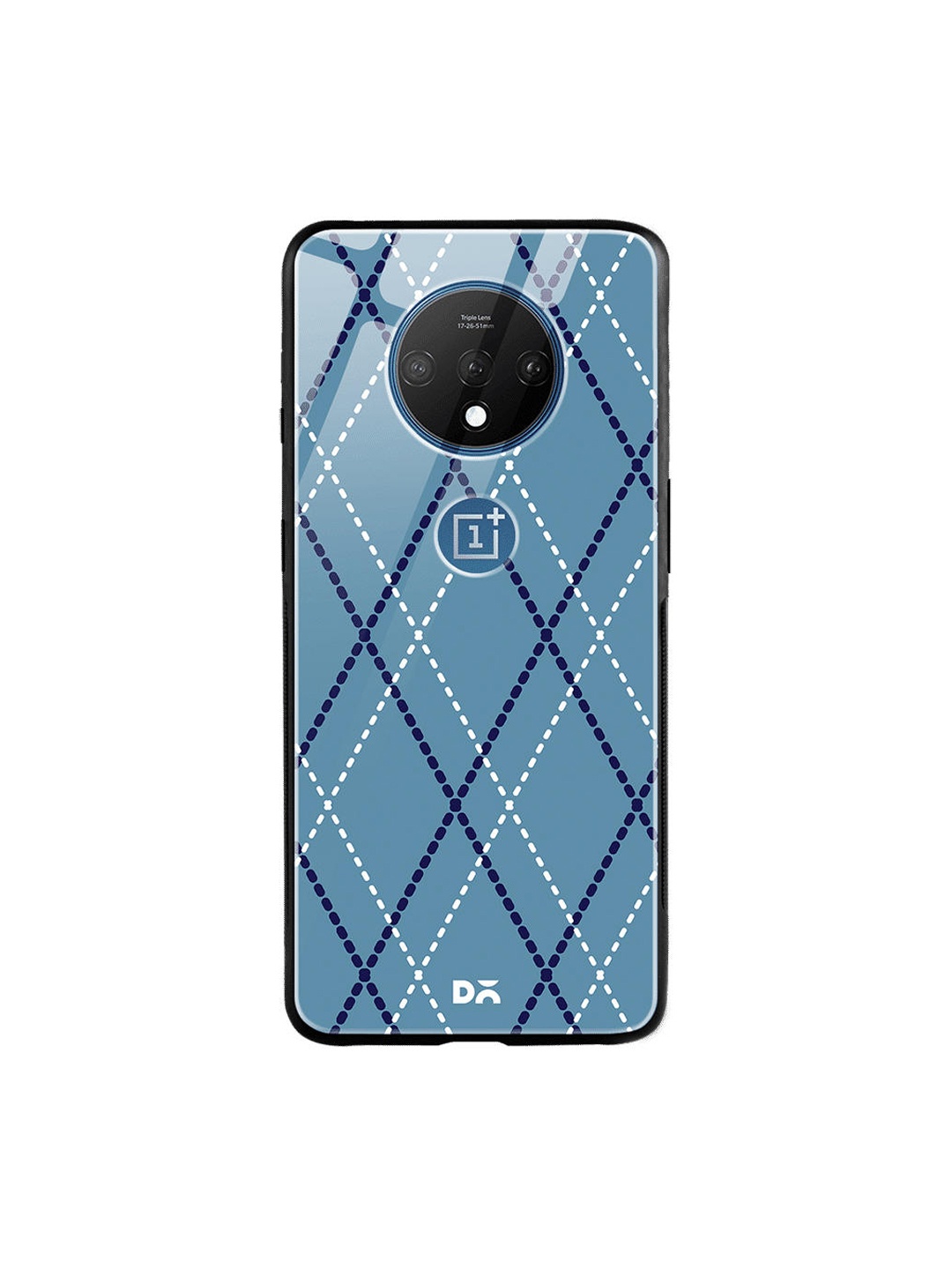 

DailyObjects Teal Blue & White Blueberry Diamond Rope OnePlus 7T Glass Case