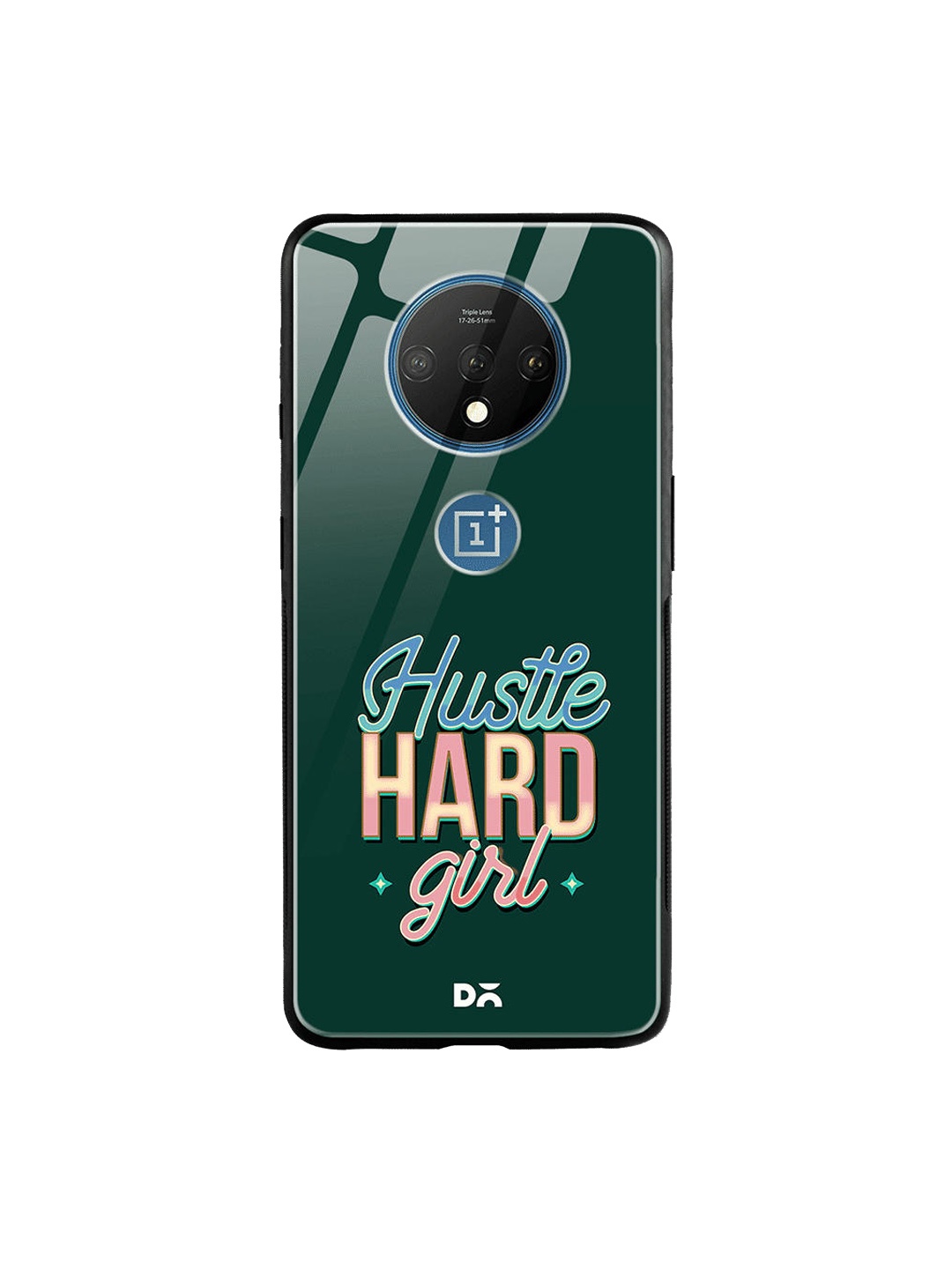 

DailyObjects Green & Blue Hustle OnePlus 7T Glass Case, Multi