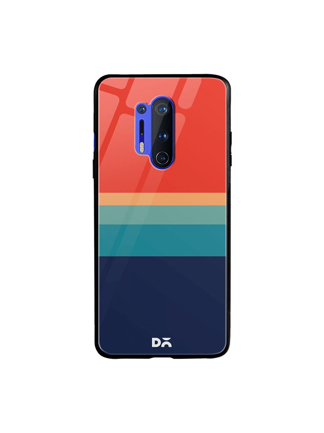 DailyObjects Blue & Red Colourblocked OnePlus 8 Pro Glass Case