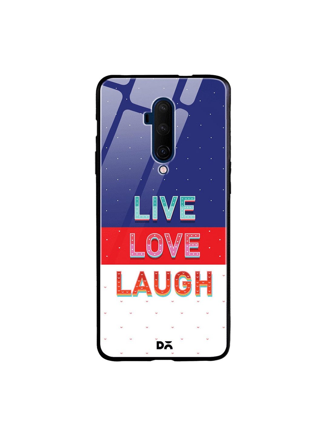 

DailyObjects Blue & Red Live Love Laugh Tricolour OnePlus 7 Pro Glass Case