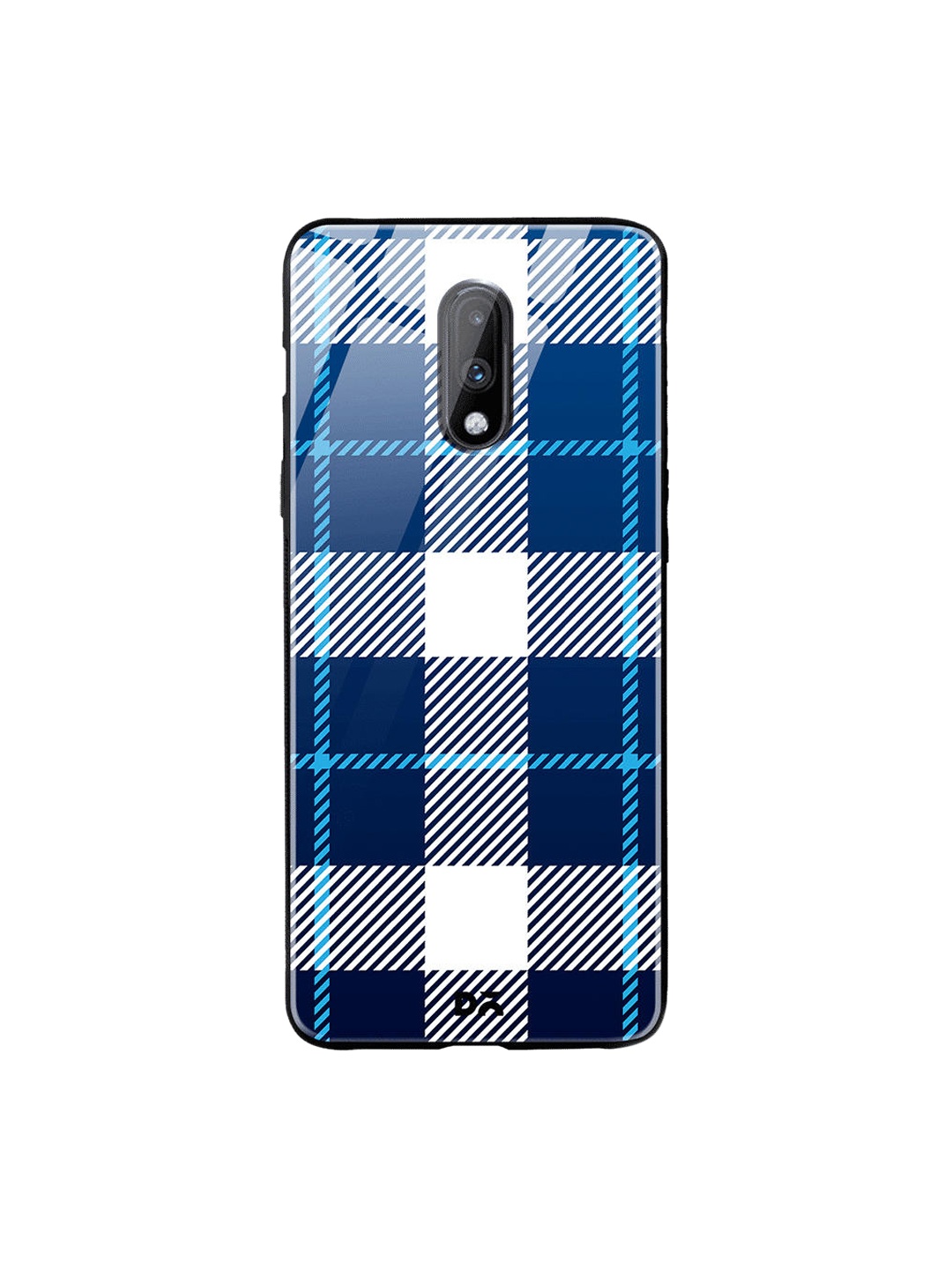

DailyObjects Blue & White Nightfall Rope Checks OnePlus 7 Glass Case