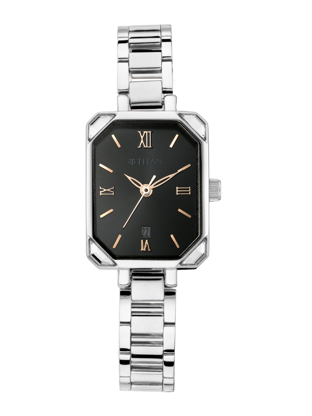 

Titan Women Black & Silver Analogue Watch 2635SM01