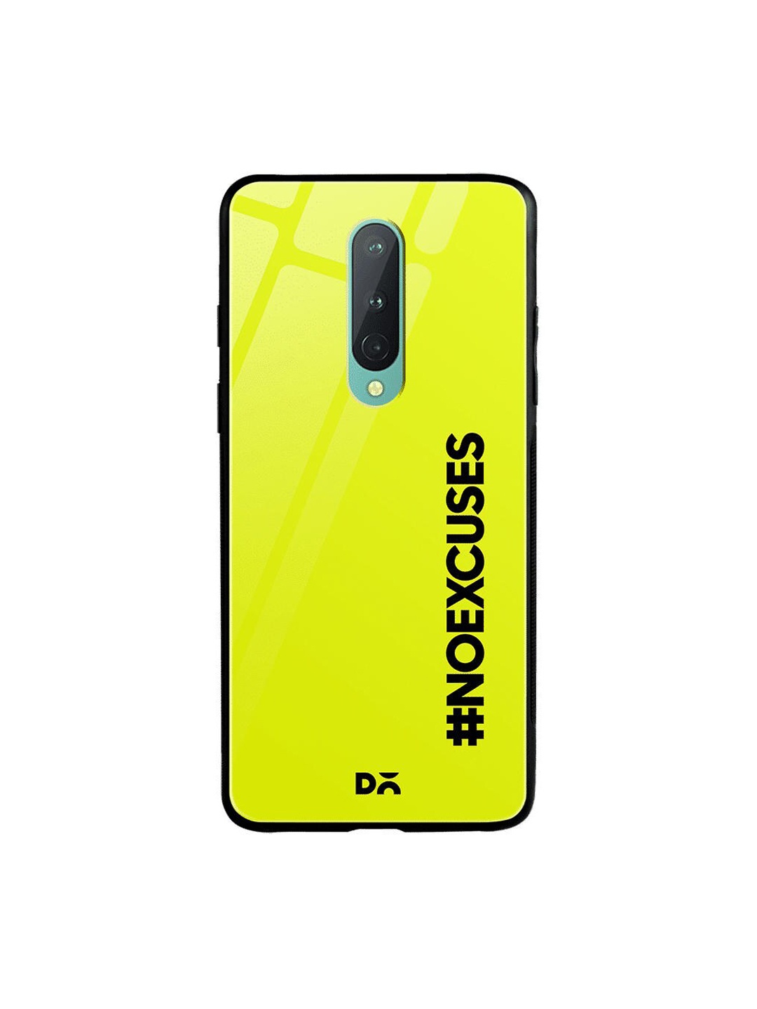 

DailyObjects Lime Green & Black No Excuses OnePlus 8 Glass Case
