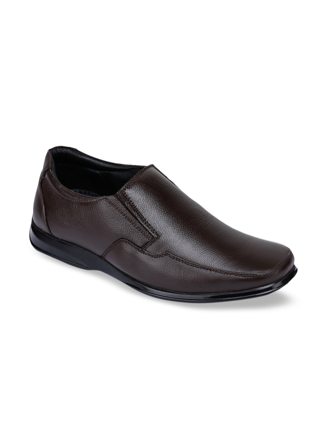 

Liberty Men Brown Solid Leather Formal Slip-Ons