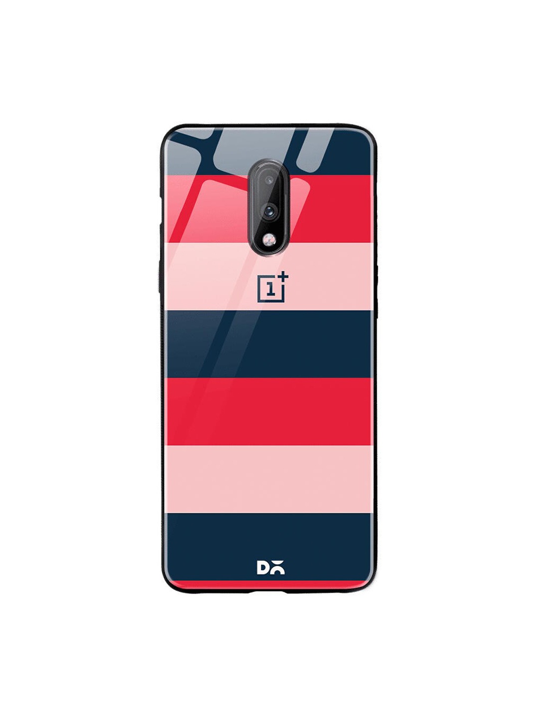 

DailyObjects Navy Blue & Red Dark Lines OnePlus 7 Glass Mobile Case