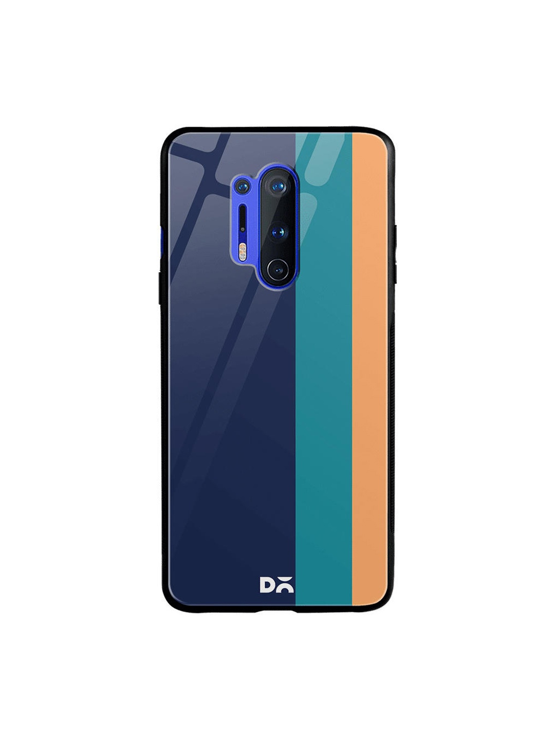 

DailyObjects Navy Blue & Orange Vertical OnePlus 8 Pro Glass Mobile Case