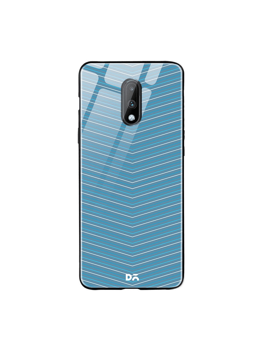

DailyObjects Blue & White Blueberry Broken Twills OnePlus 7 Glass Case