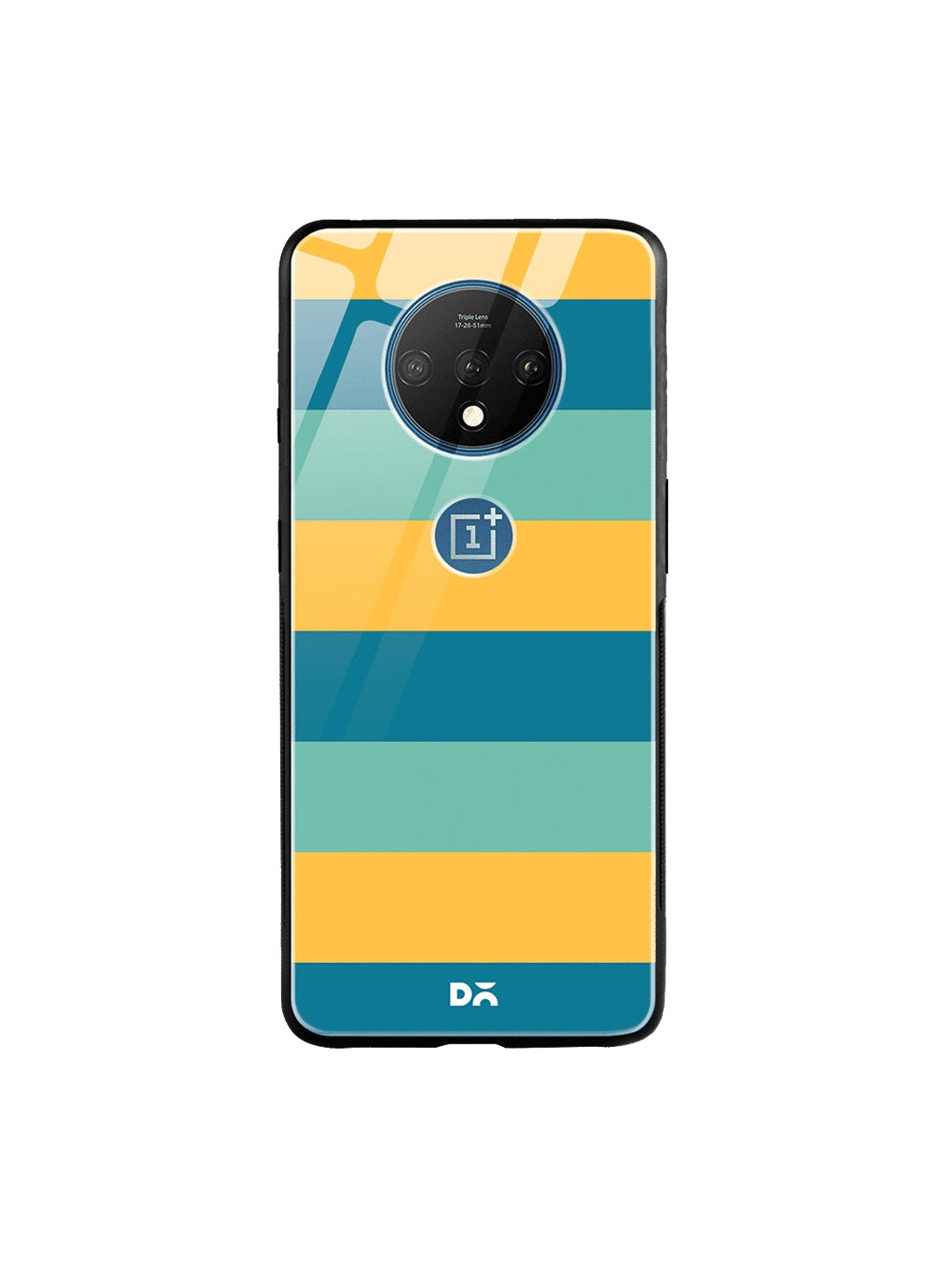 

DailyObjects Yellow & Blue Tropical Lines OnePlus 7T Glass Case