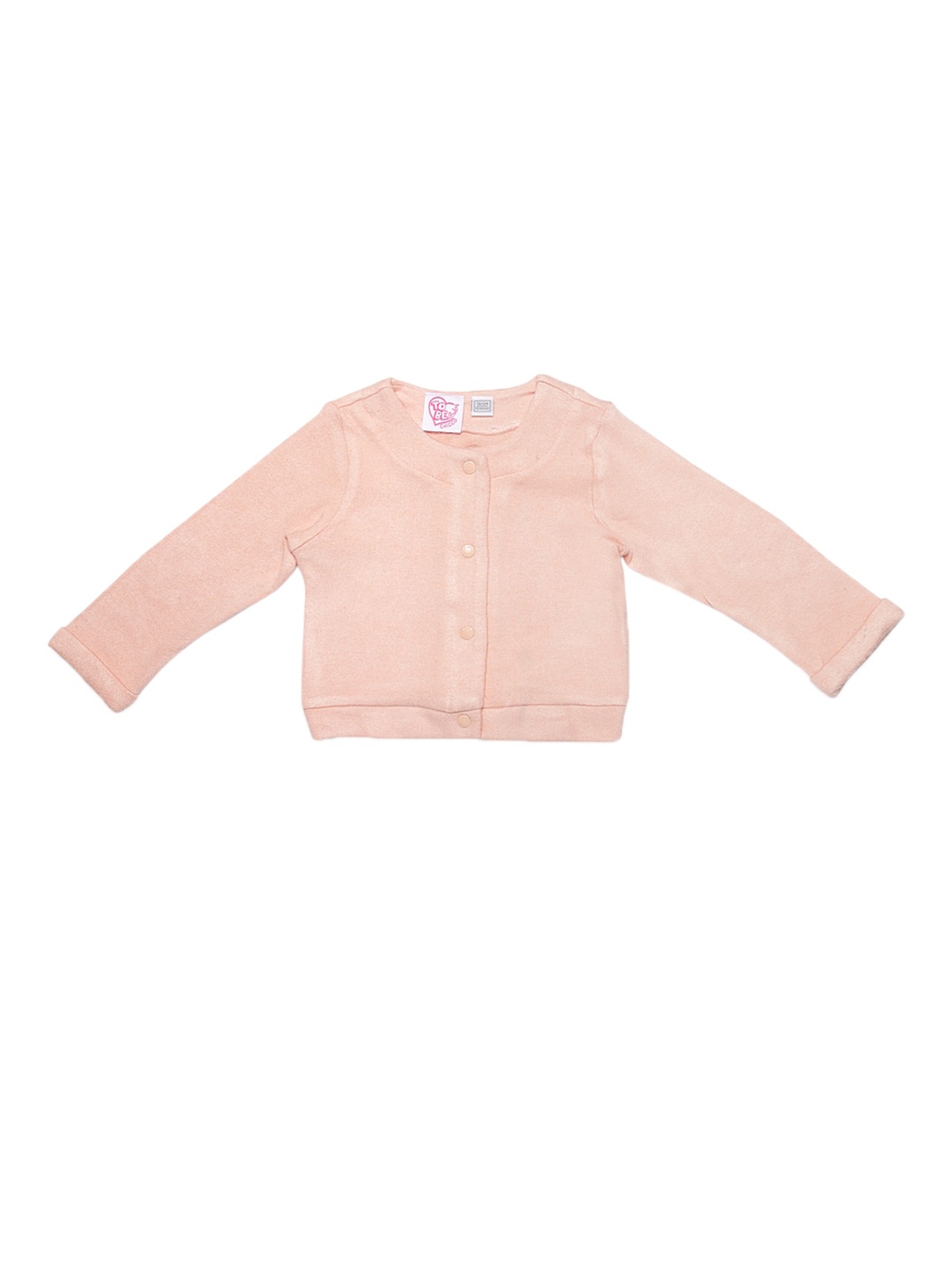 

Chicco Girls Peach-Coloured Solid Cardigan