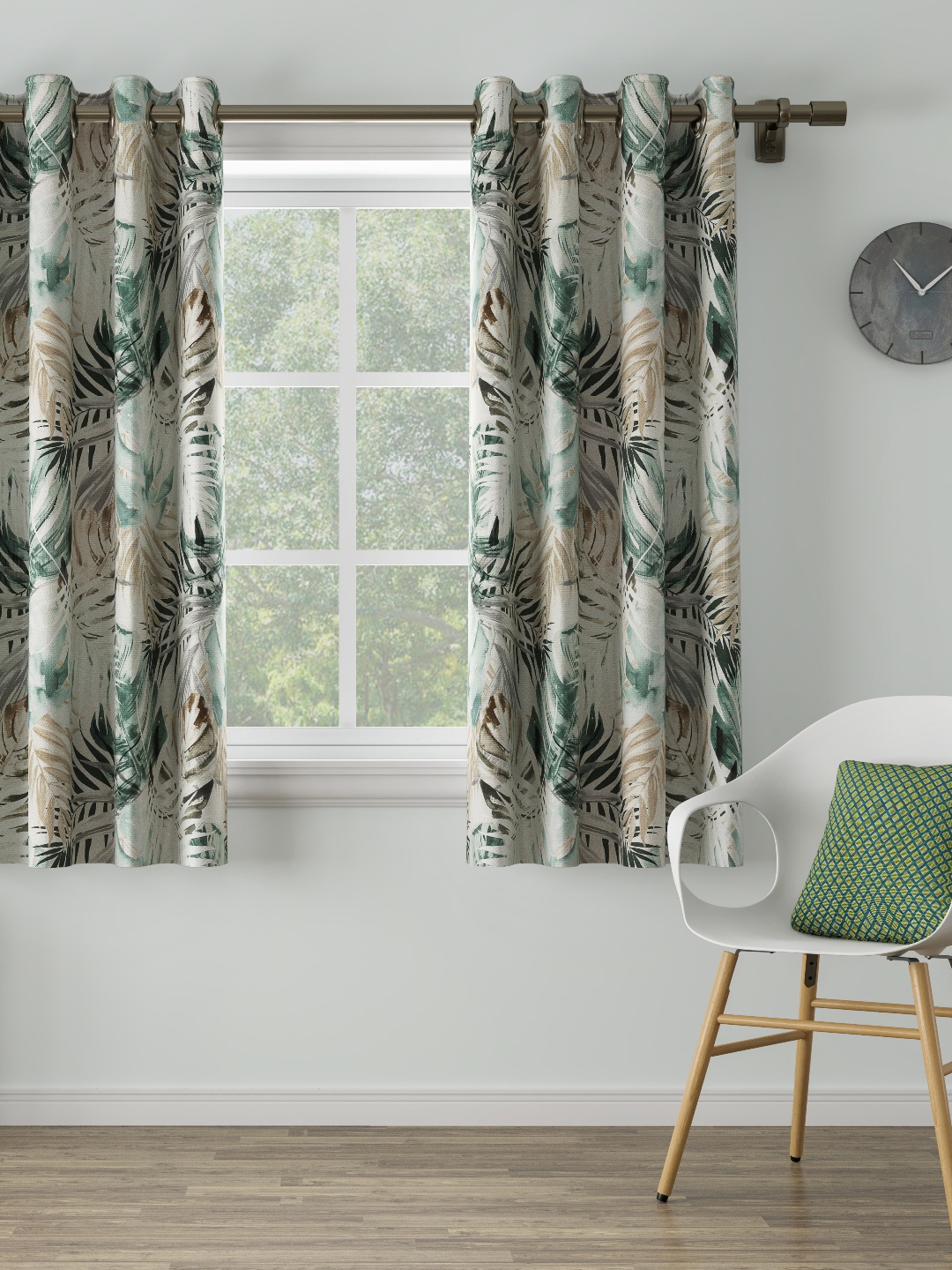 

DDecor Turquoise Blue & Beige Single Window Curtain