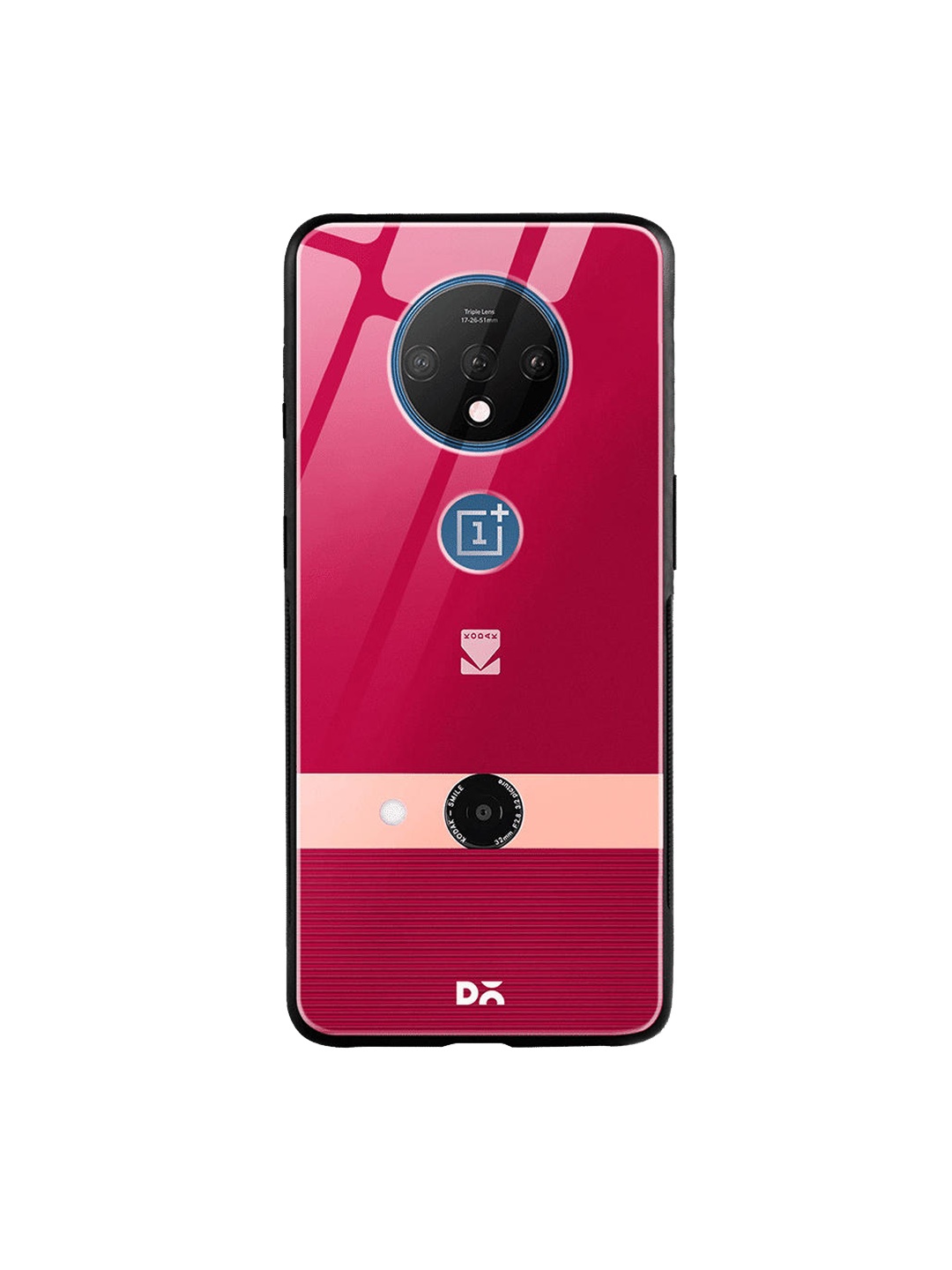 

DailyObjects Red & Pink Kodak Smile OnePlus 7T Glass Case