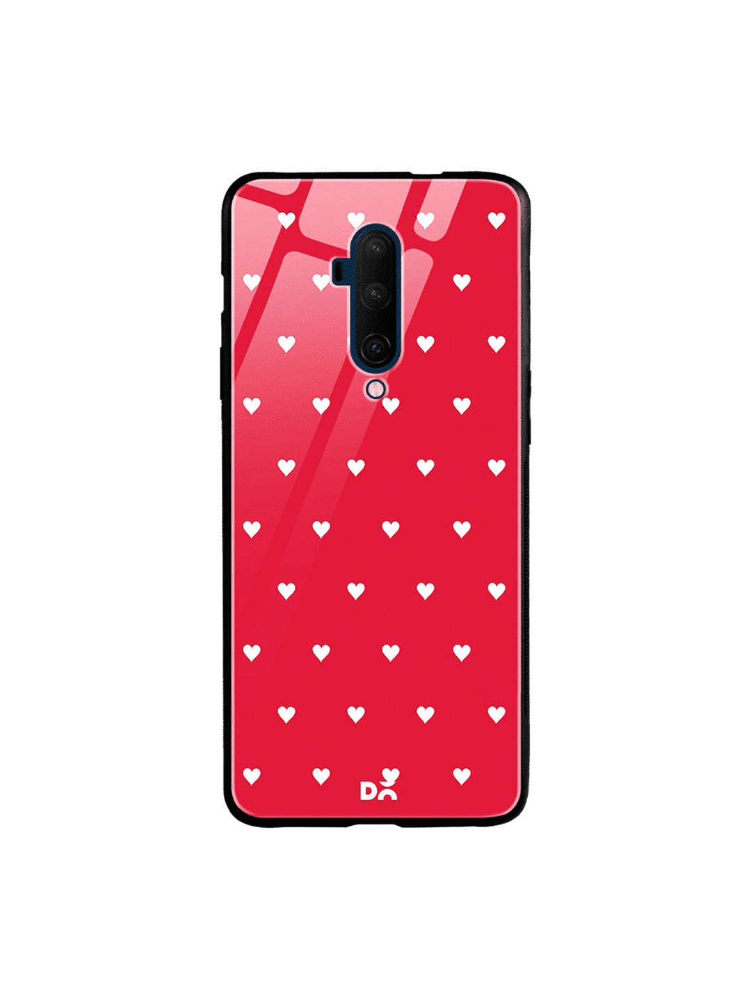 DailyObjects Red & White Rose Hearts OnePlus 7 Pro Glass Case