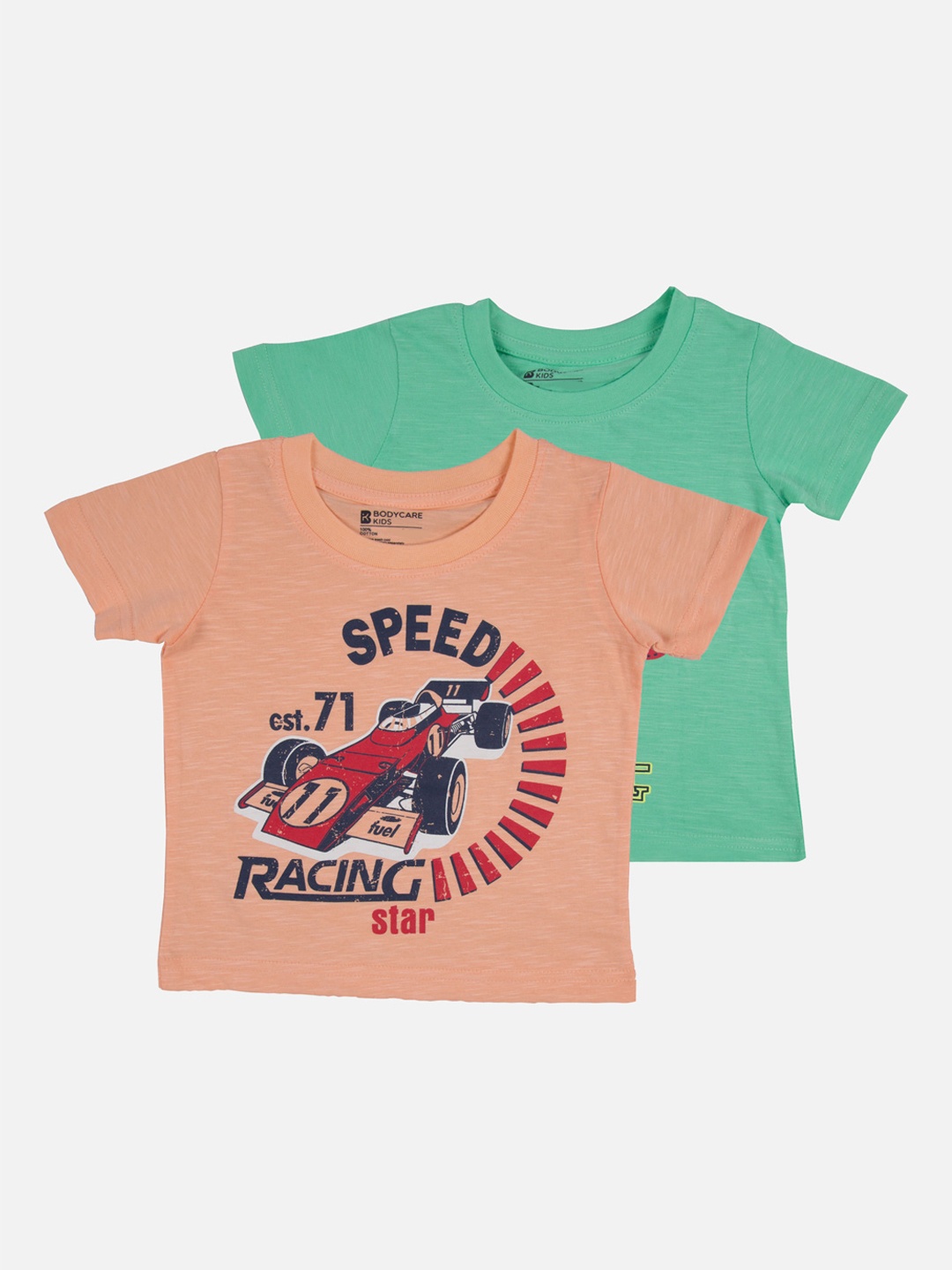 

Bodycare First Boys Pack of 2 Printed Round Neck T-shirts, Peach