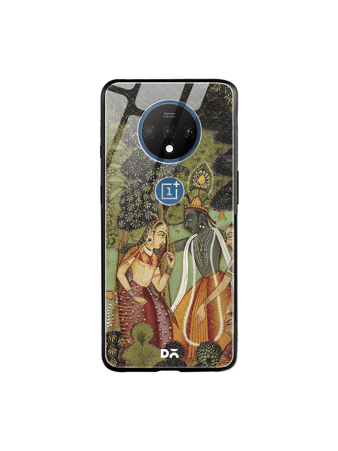 

DailyObjects Green & Orange Krishna OnePlus 7T Glass Case