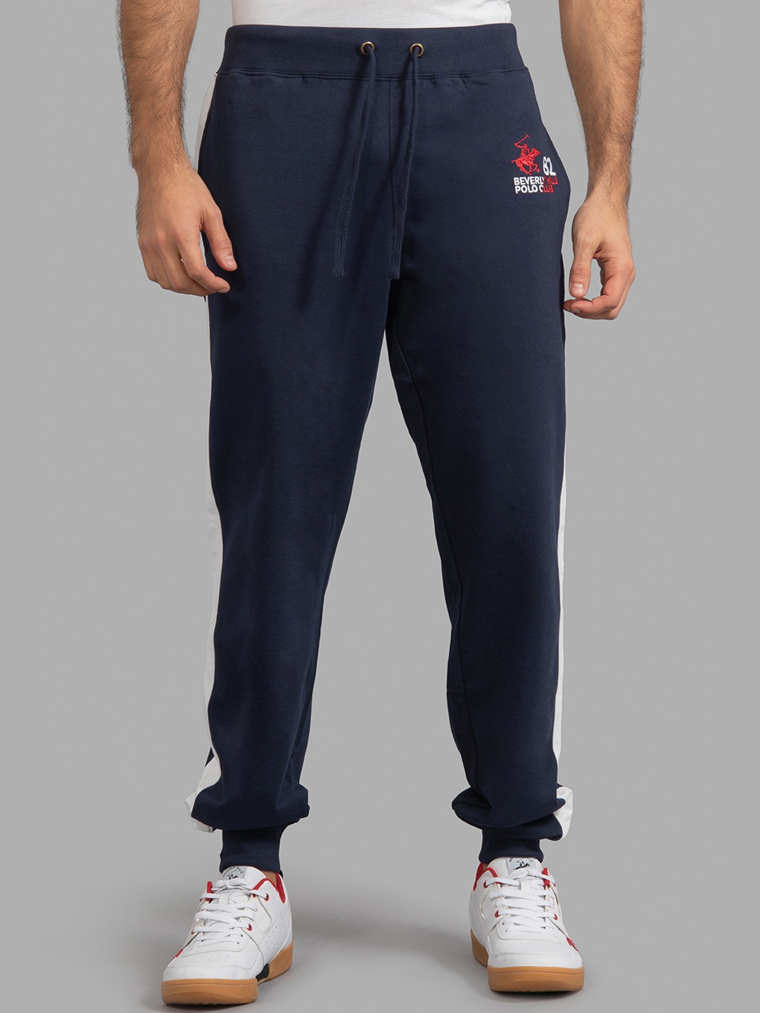 

Beverly Hills Polo Club Men Navy Blue & White Solid Joggers