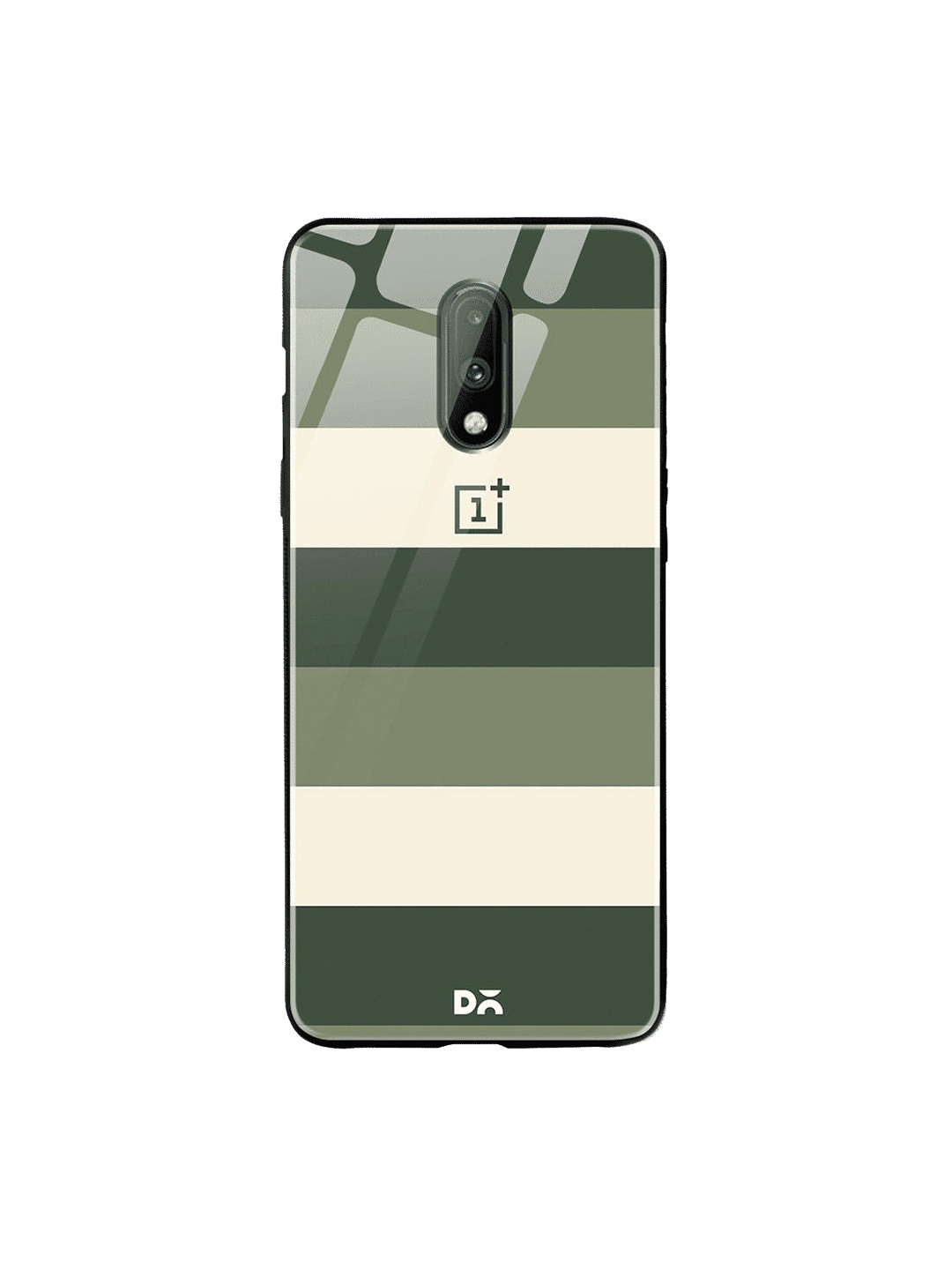 

DailyObjects Olive Green & Beige Camo Lines OnePlus 7 Glass Cover