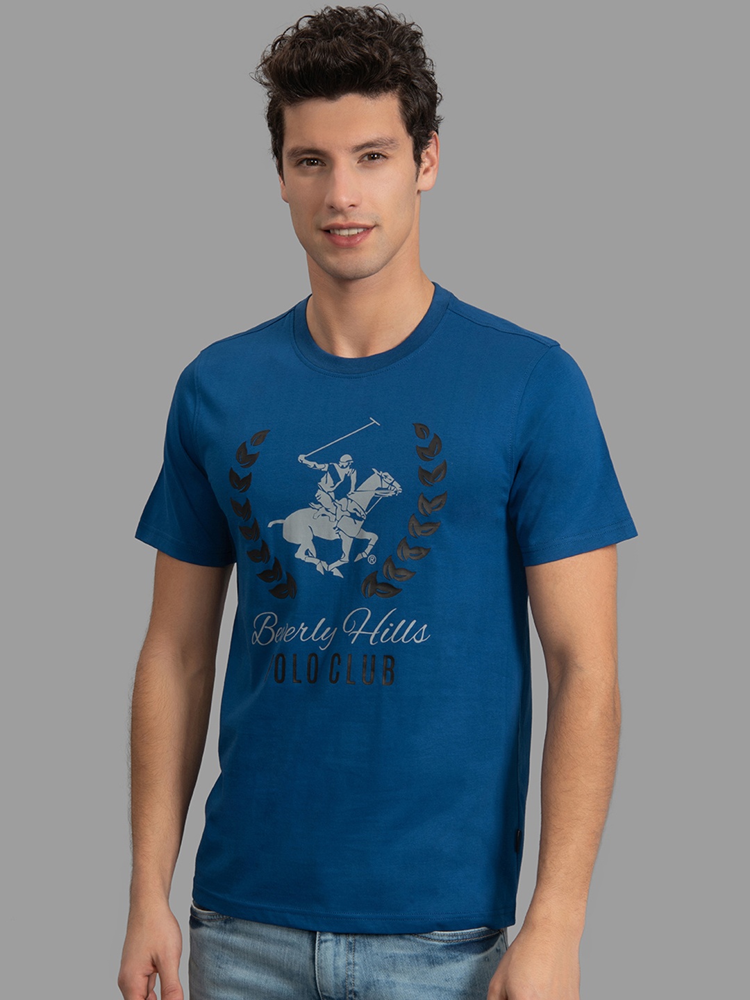 

Beverly Hills Polo Club Men Blue On The Move Printed Round Neck T-shirt
