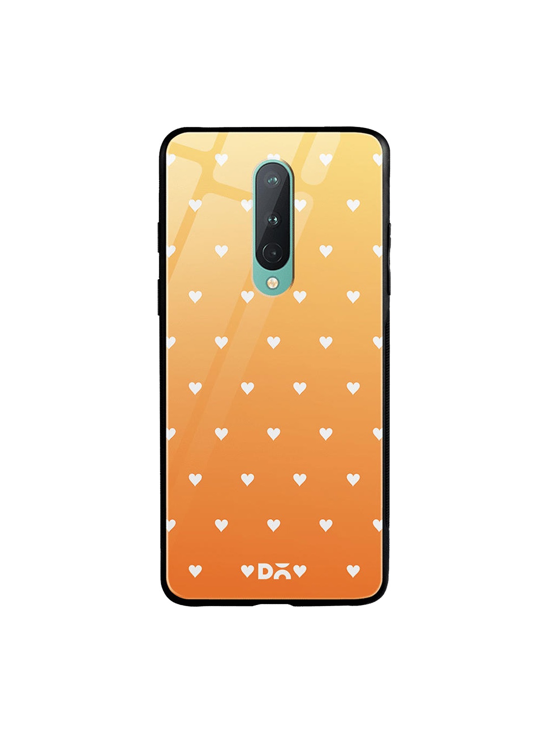 DailyObjects Yellow & White Summer Hearts OnePlus 8 Glass Case