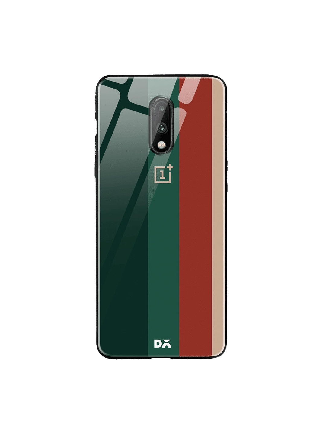 

DailyObjects Green & Red Vertical OnePlus 7 Glass Mobile Case