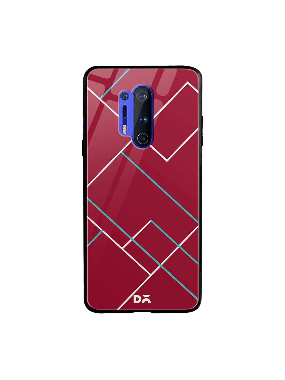 DailyObjects Red & White Brick Tech Lines OnePlus 8 Pro Glass Case