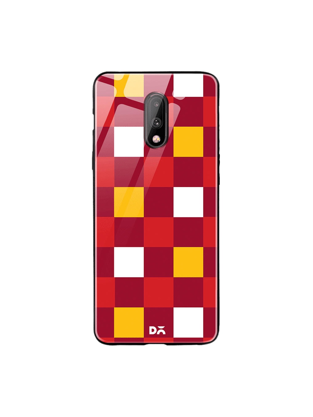 

DailyObjects Red & Yellow Quartet Checks 2 OnePlus 7 Glass Case