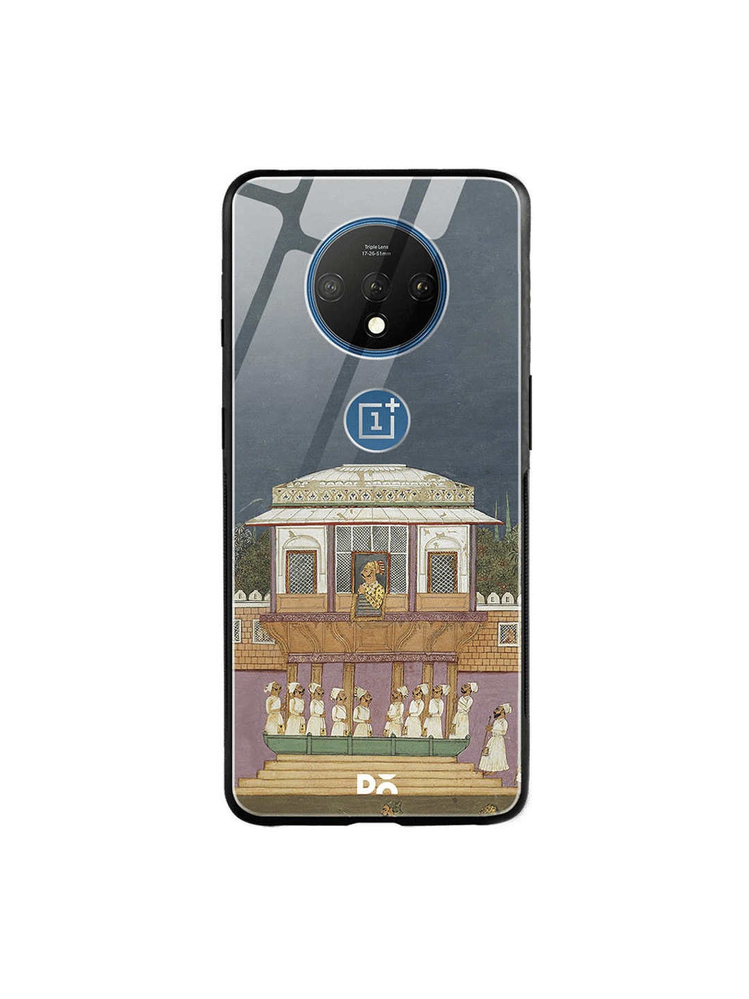

DailyObjects Charcoal Grey & Brown Royal Parade OnePlus 7T Glass Mobile Case
