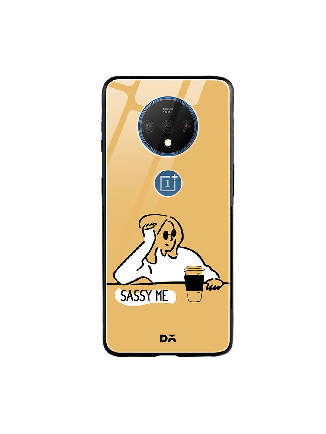 

DailyObjects Mustard Yellow & White Sassy Me OnePlus 7T Glass Case