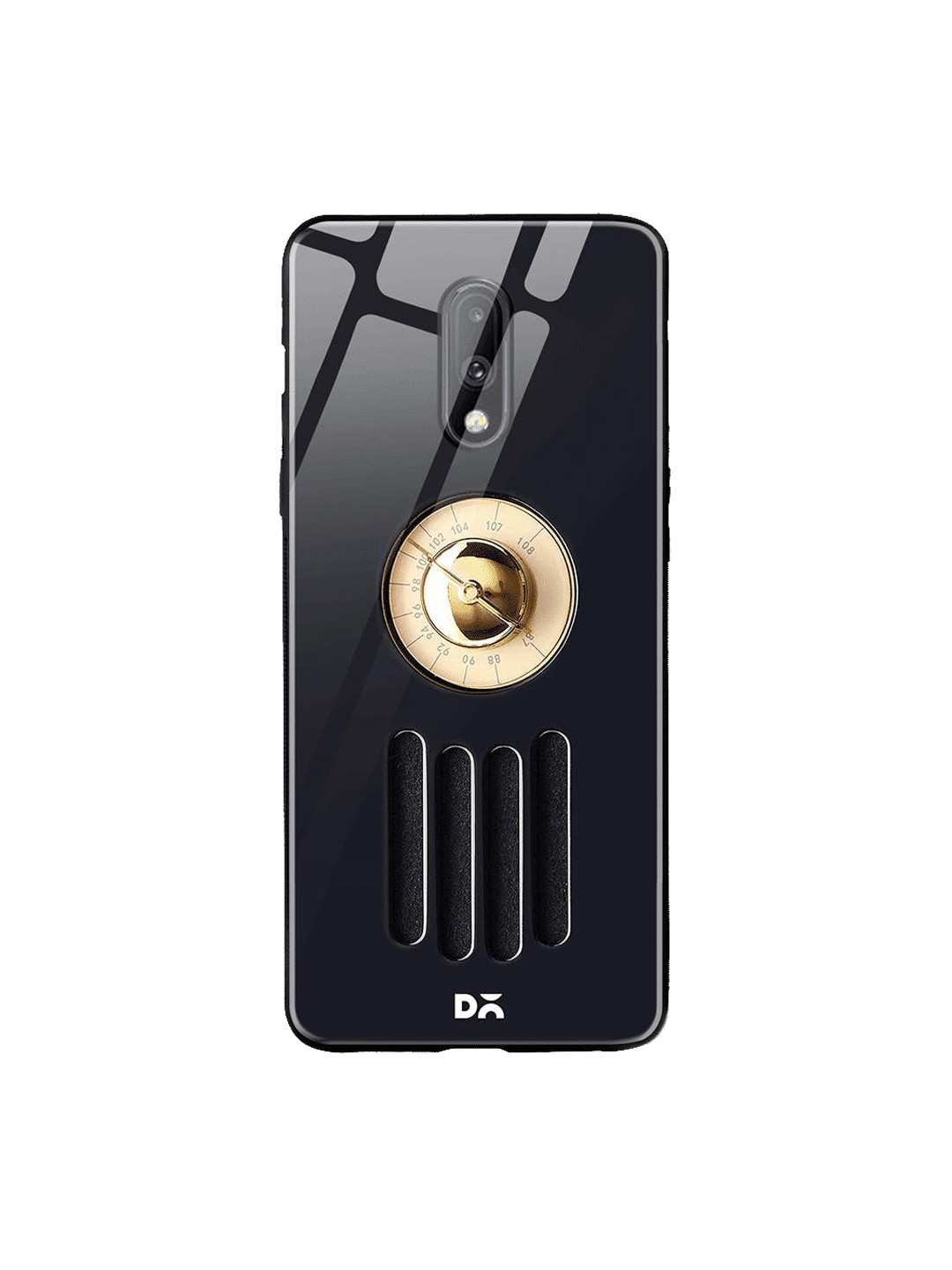 

DailyObjects Black & Gold-Toned Radio OnePlus 7 Glass Mobile Case