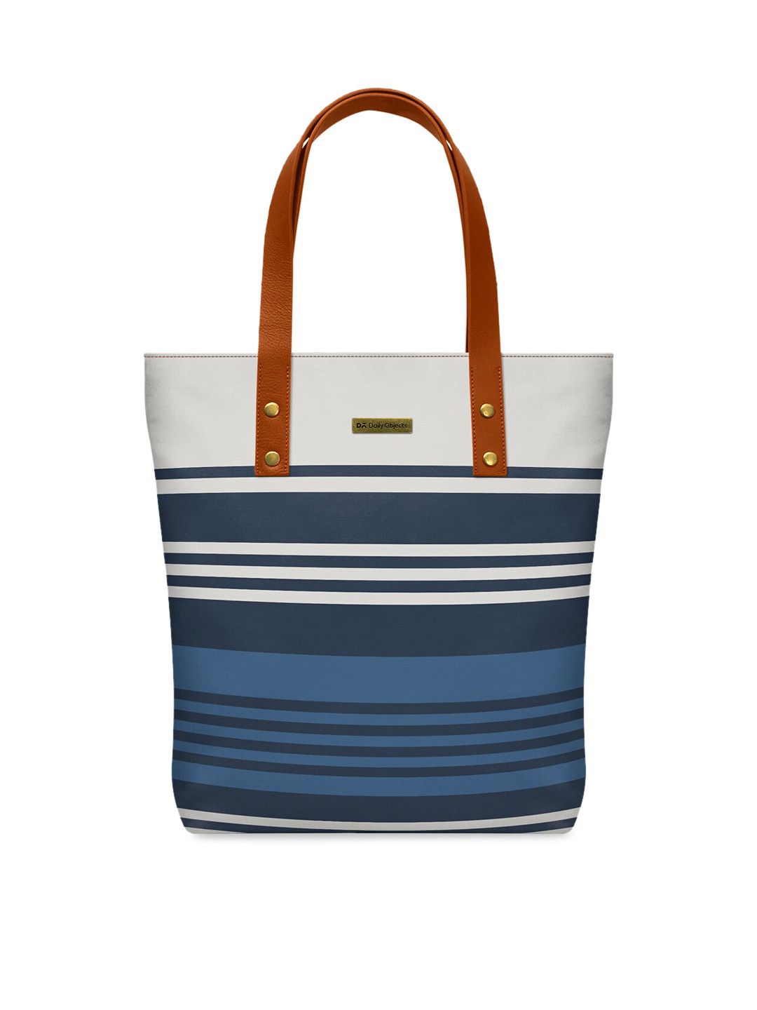 

DailyObjects Navy Blue & White Striped Tote Bag