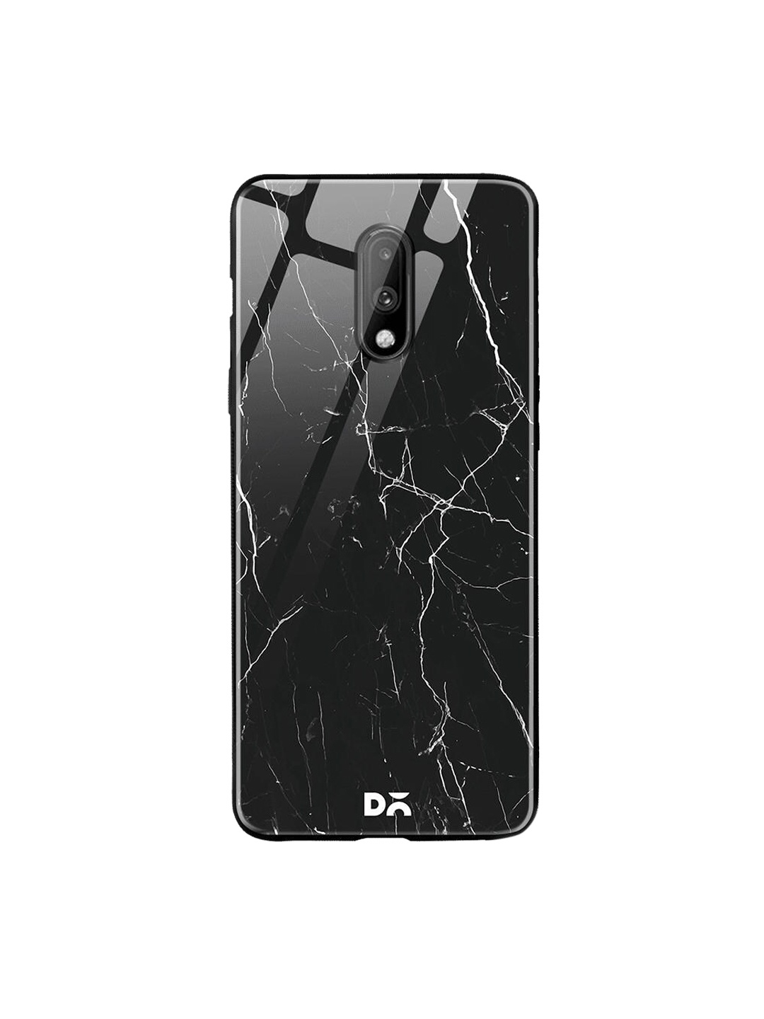 

DailyObjects Black Marble OnePlus 7 Glass Case