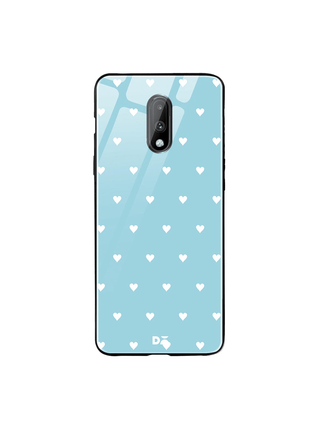

DailyObjects Blue & White Water Hearts OnePlus 7 Glass Case