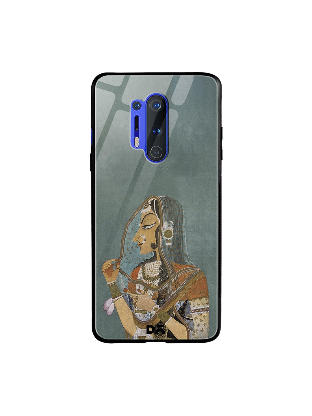 

DailyObjects Grey & Brown Vieled Woman OnePlus 8 Pro Glass Case