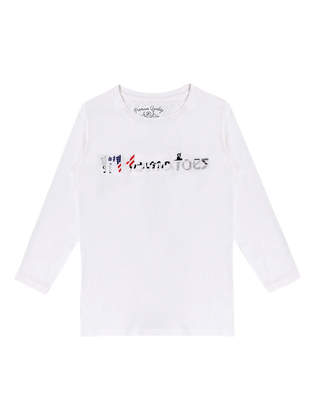Lil Tomatoes Boys White Printed Round Neck T-shirt