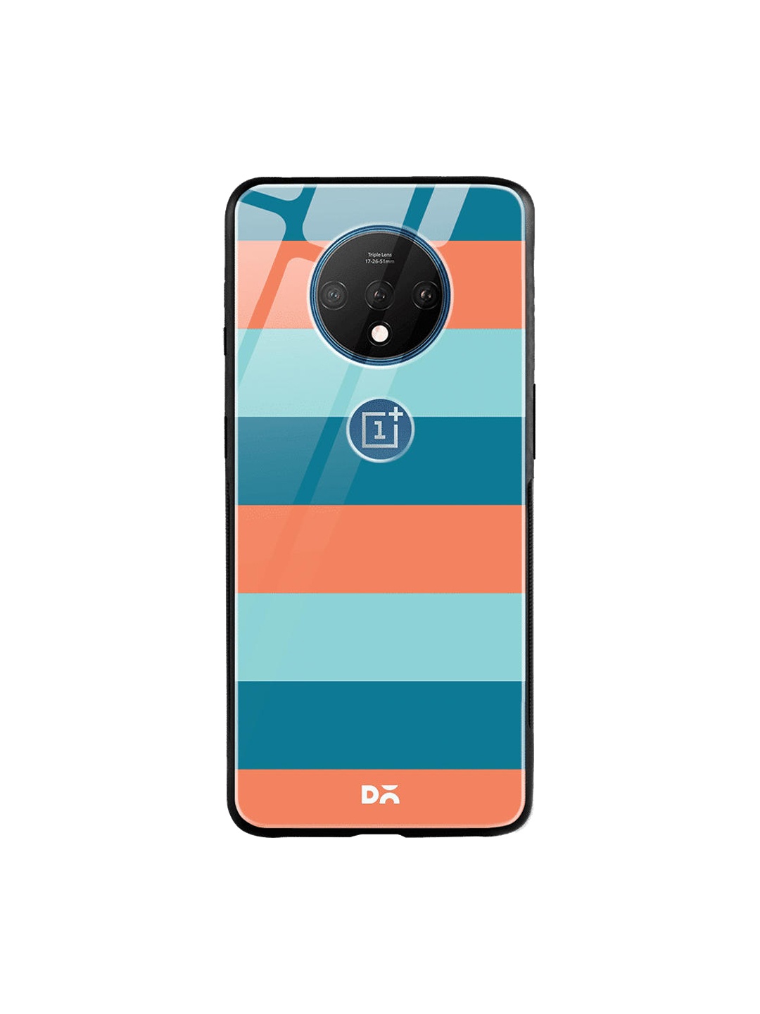 

DailyObjects Teal Blue & Orange Sumer Lines OnePlus 7T Glass Case