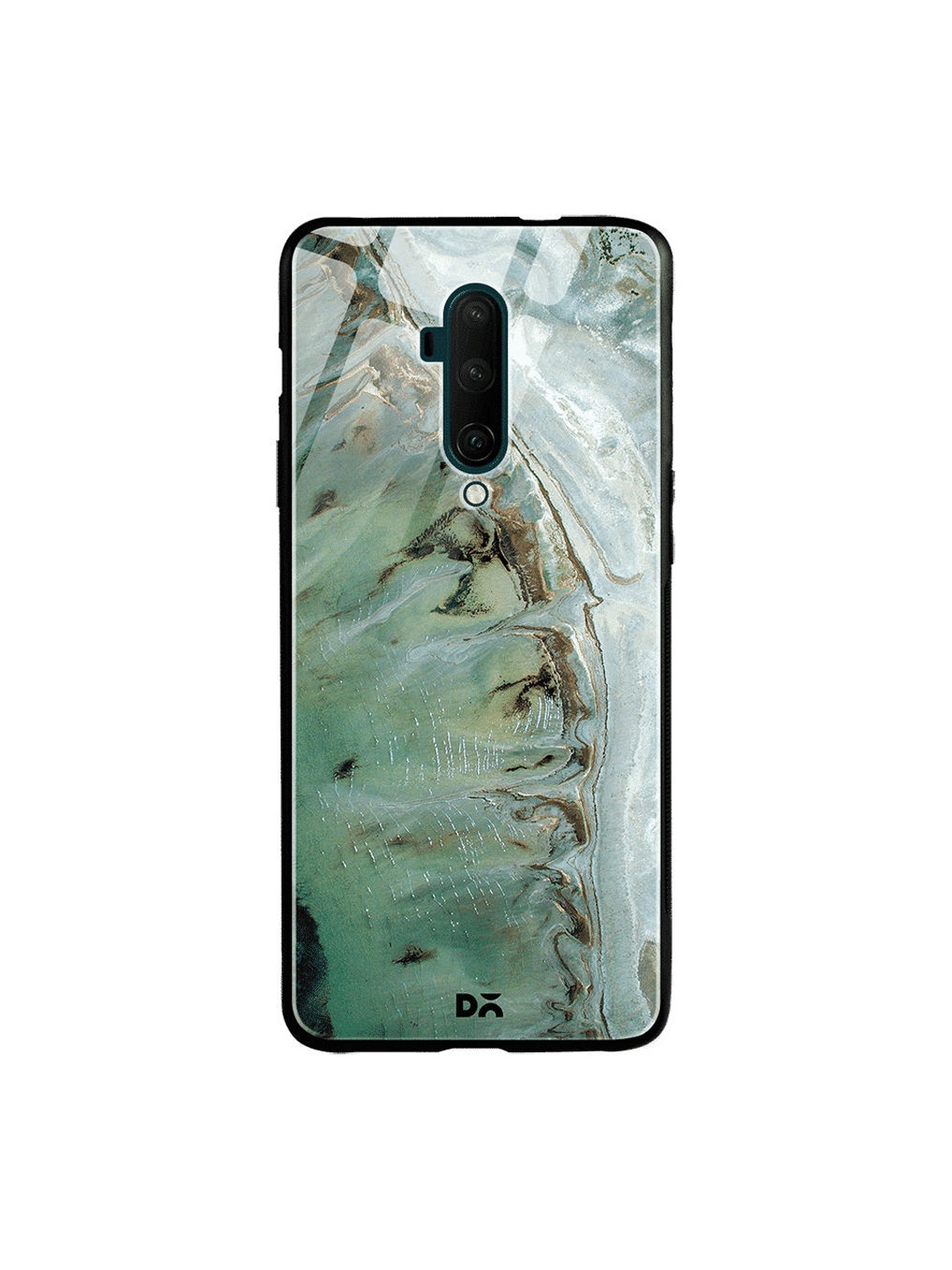 

DailyObjects Sea Green & Brown Beach Marble OnePlus 7 Pro Glass Case
