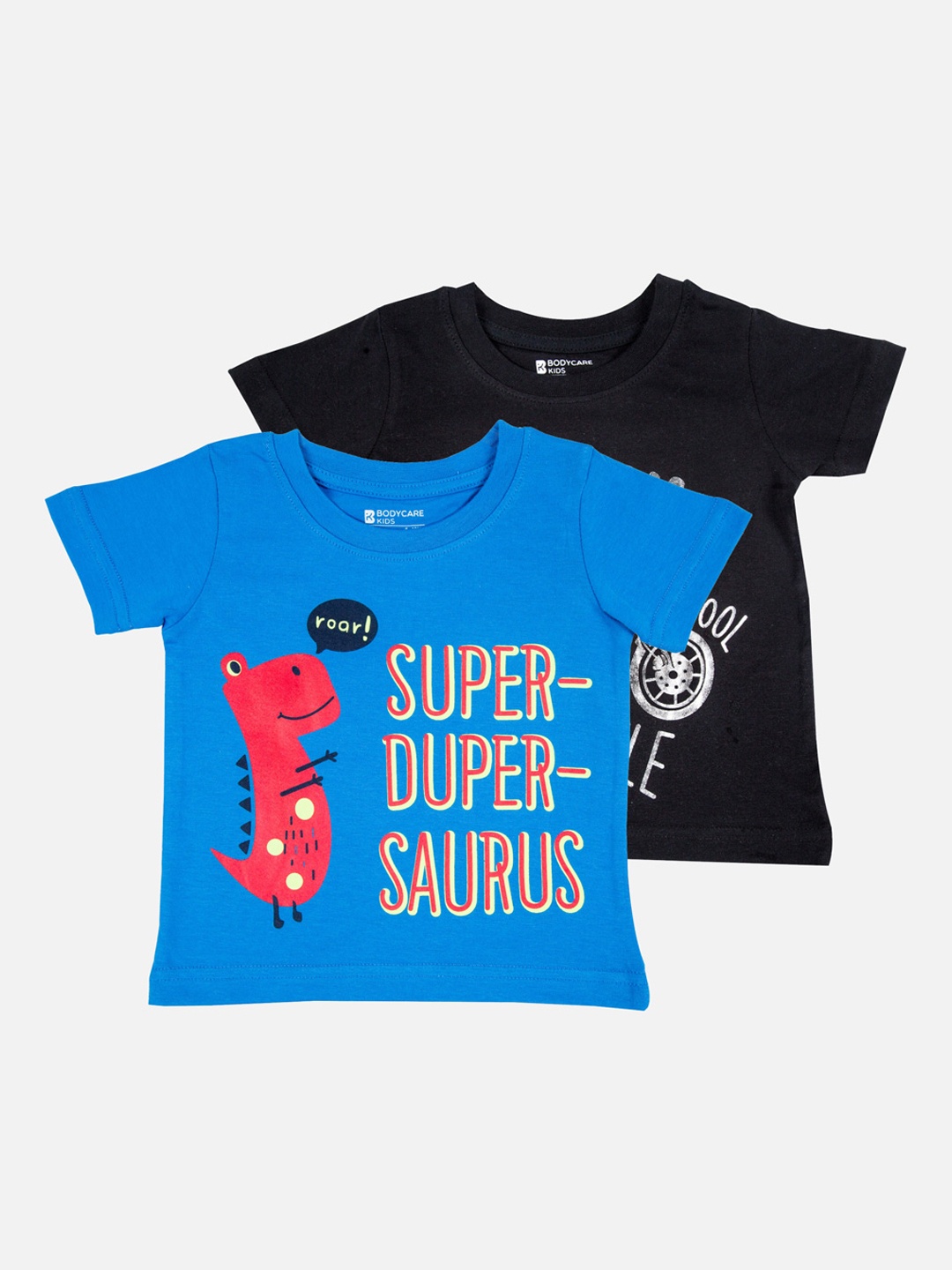 

Bodycare First Boys Pack Of 2 Printed Round Neck T-shirts, Black
