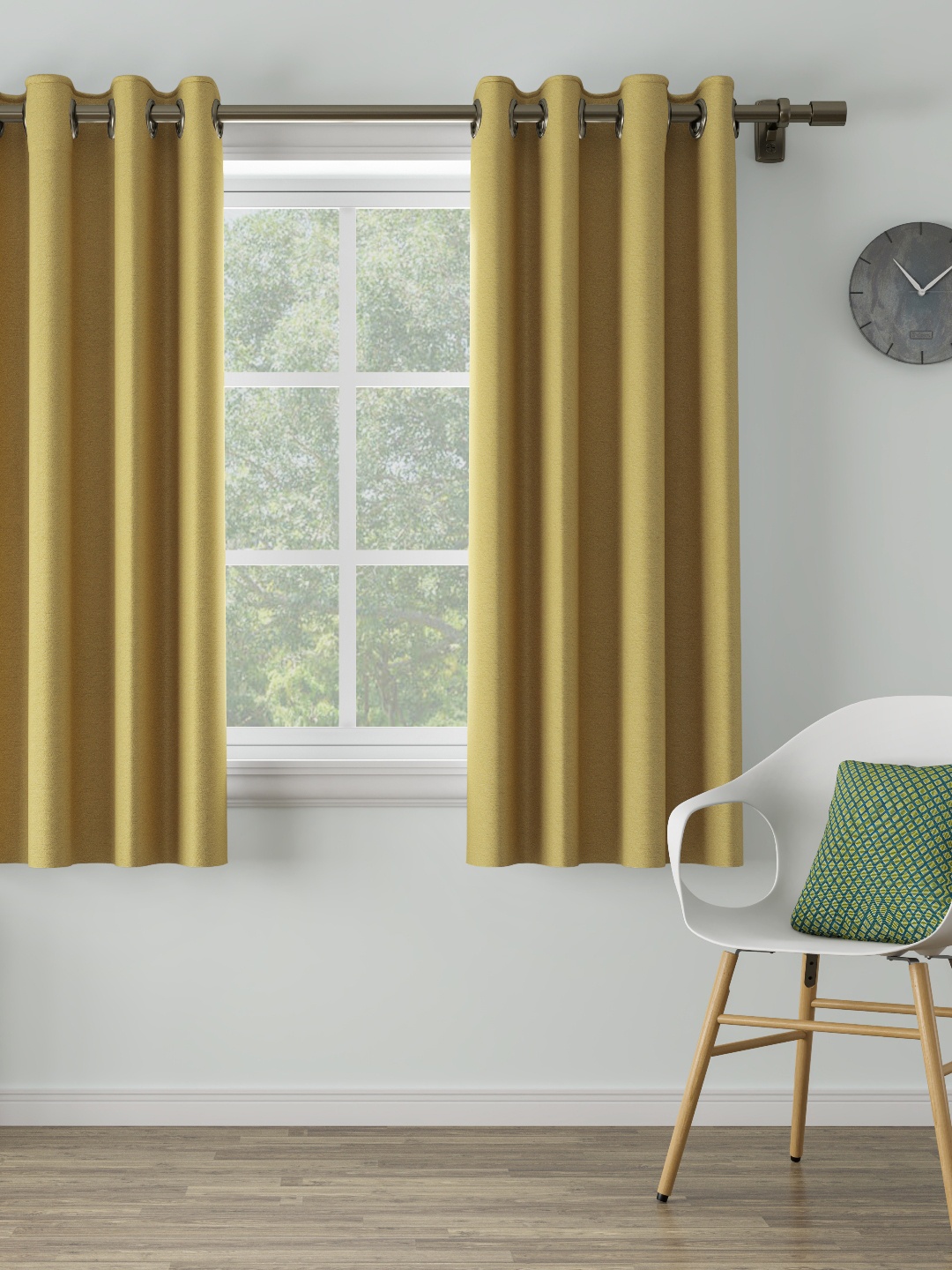 

DDecor Yellow Single Window Curtain