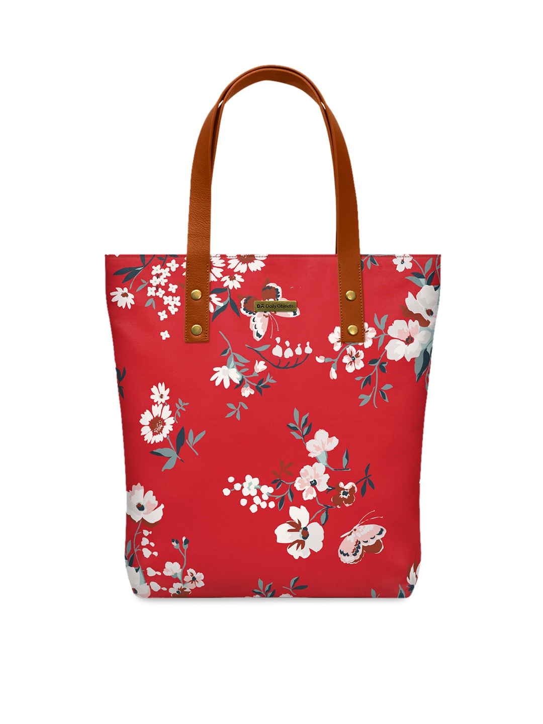 

DailyObjects Red Floral Printed Tote Bag