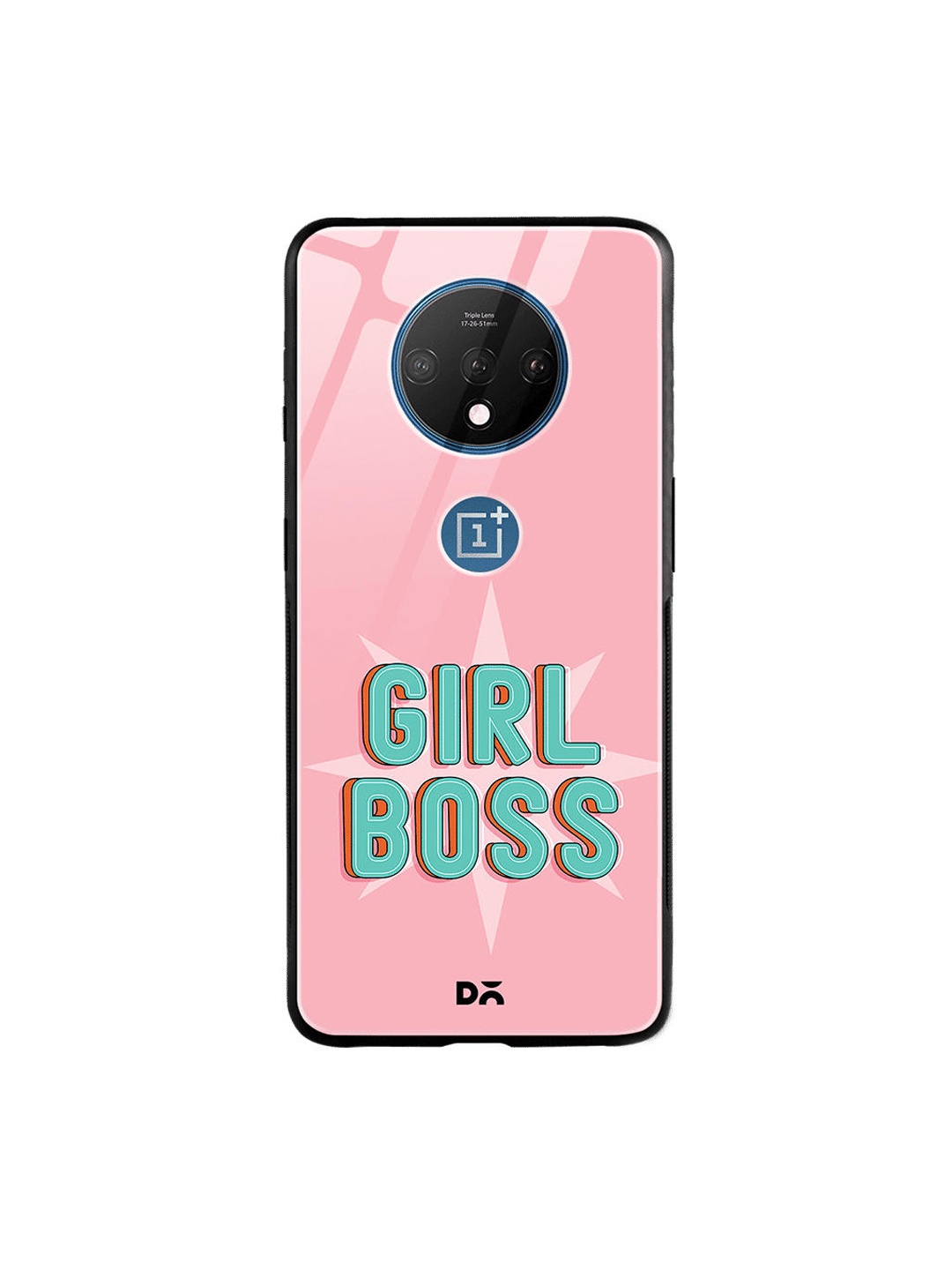 

DailyObjects Pink & Turquoise Blue Girl Boss Star OnePlus 7T Glass Case