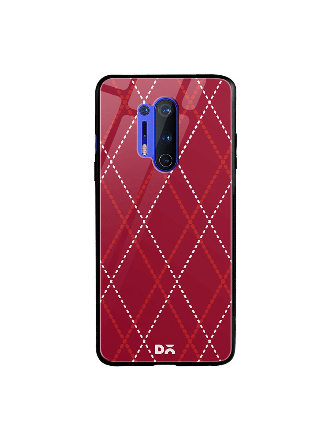 

DailyObjects Red & White Brick Diamond OnePlus 8 Pro Glass Case