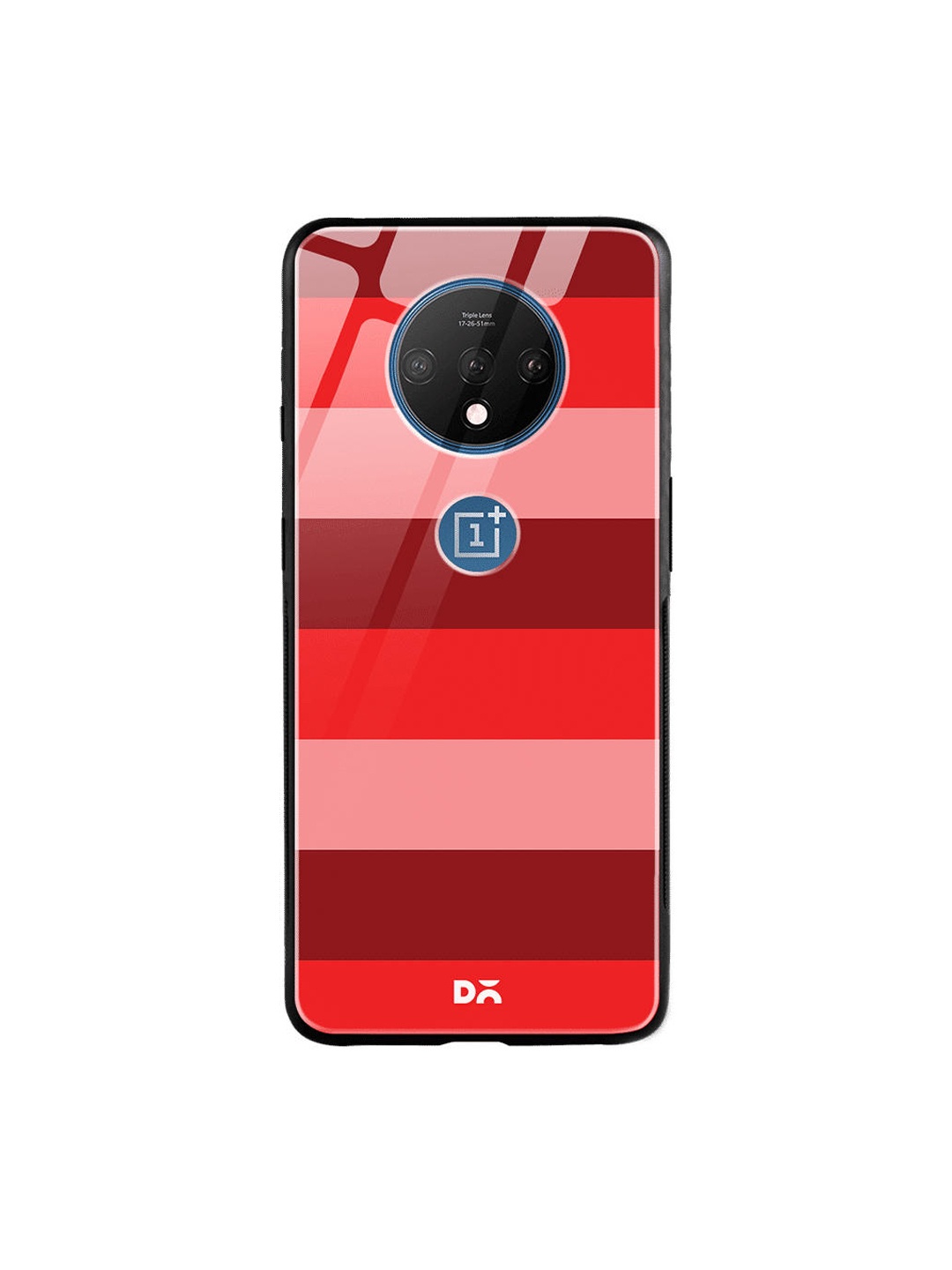 DailyObjects Red & Pink Berry Lines OnePlus 7T Glass Cover