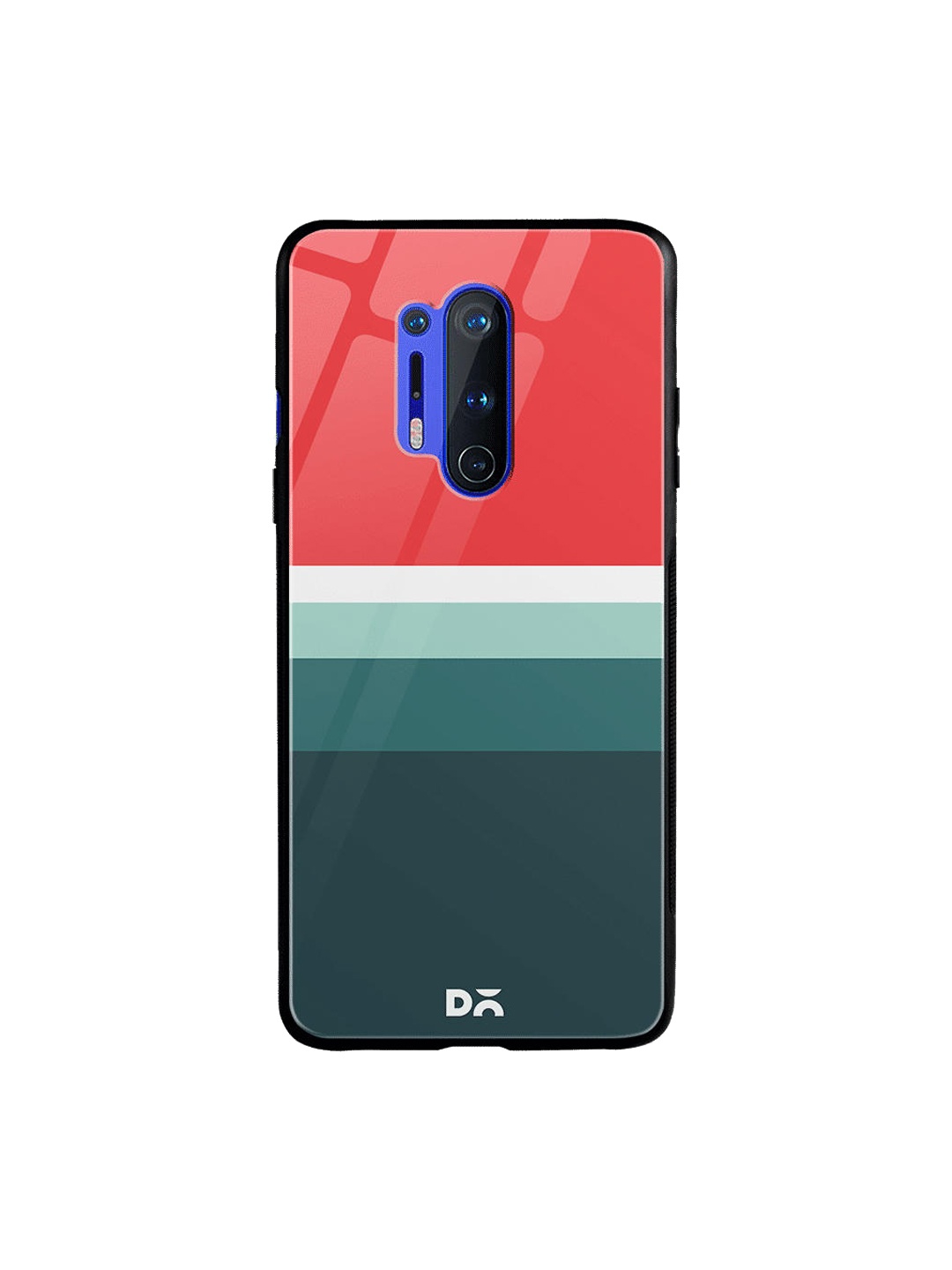 

DailyObjects Green & Red Colour-Blocked OnePlus 8 Pro Glass Mobile Case