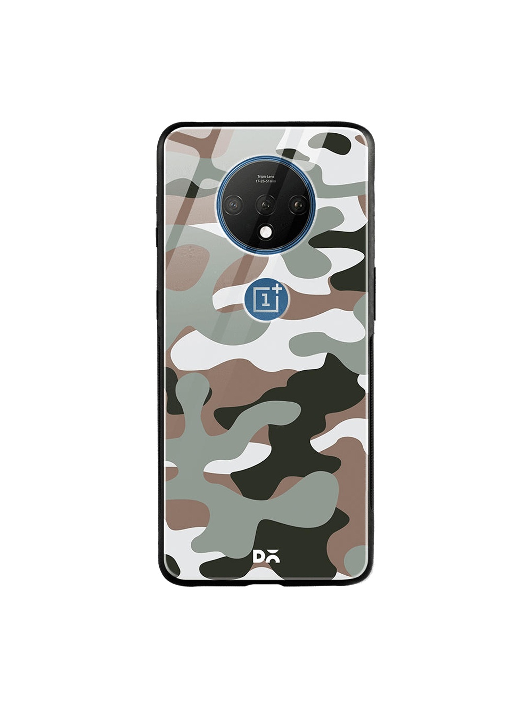 

DailyObjects Brown & Grey Camouflage Army OnePlus 7T Glass Case
