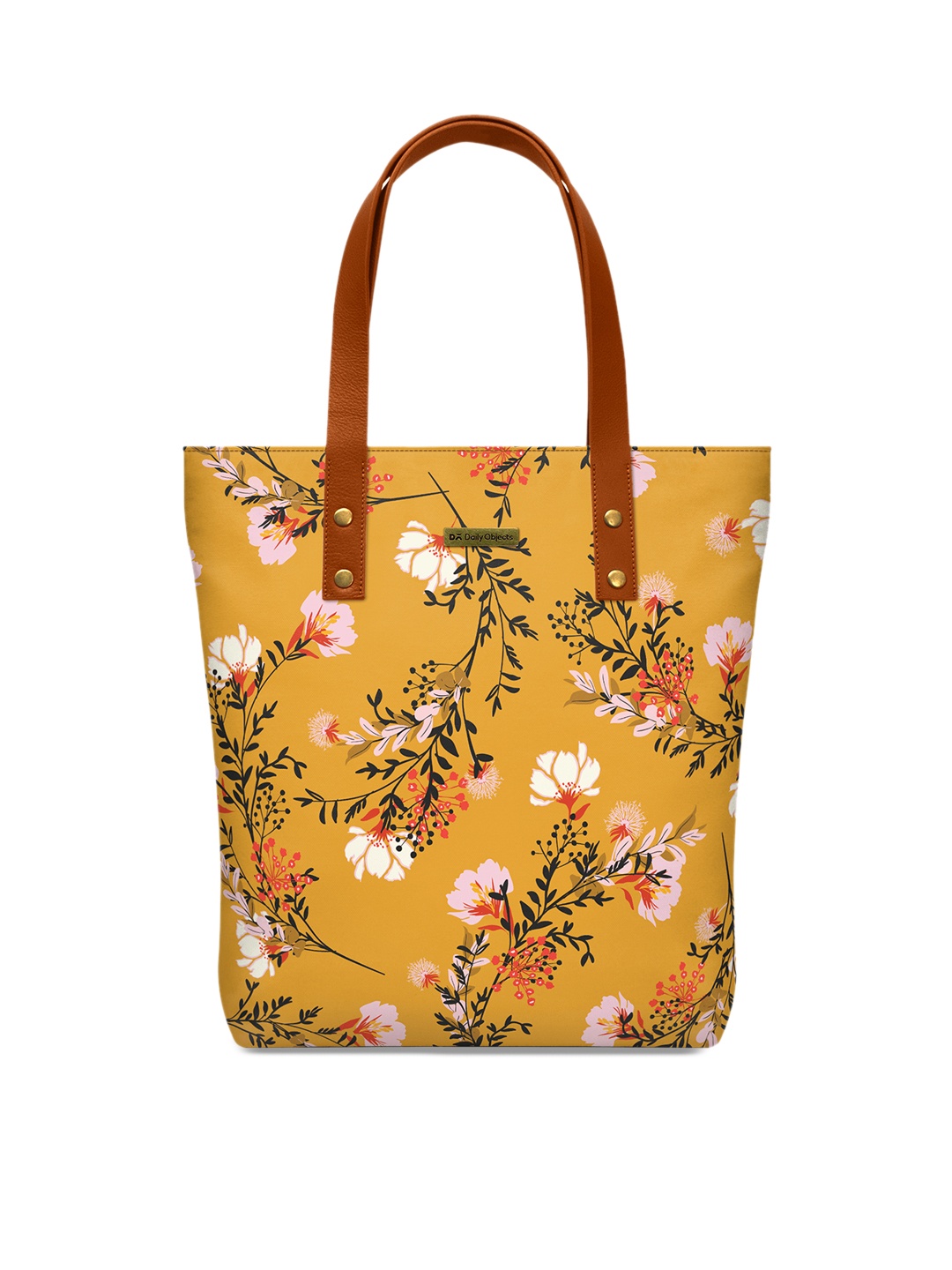 

DailyObjects Mustard Yellow & White Floral Printed Shoulder Bag