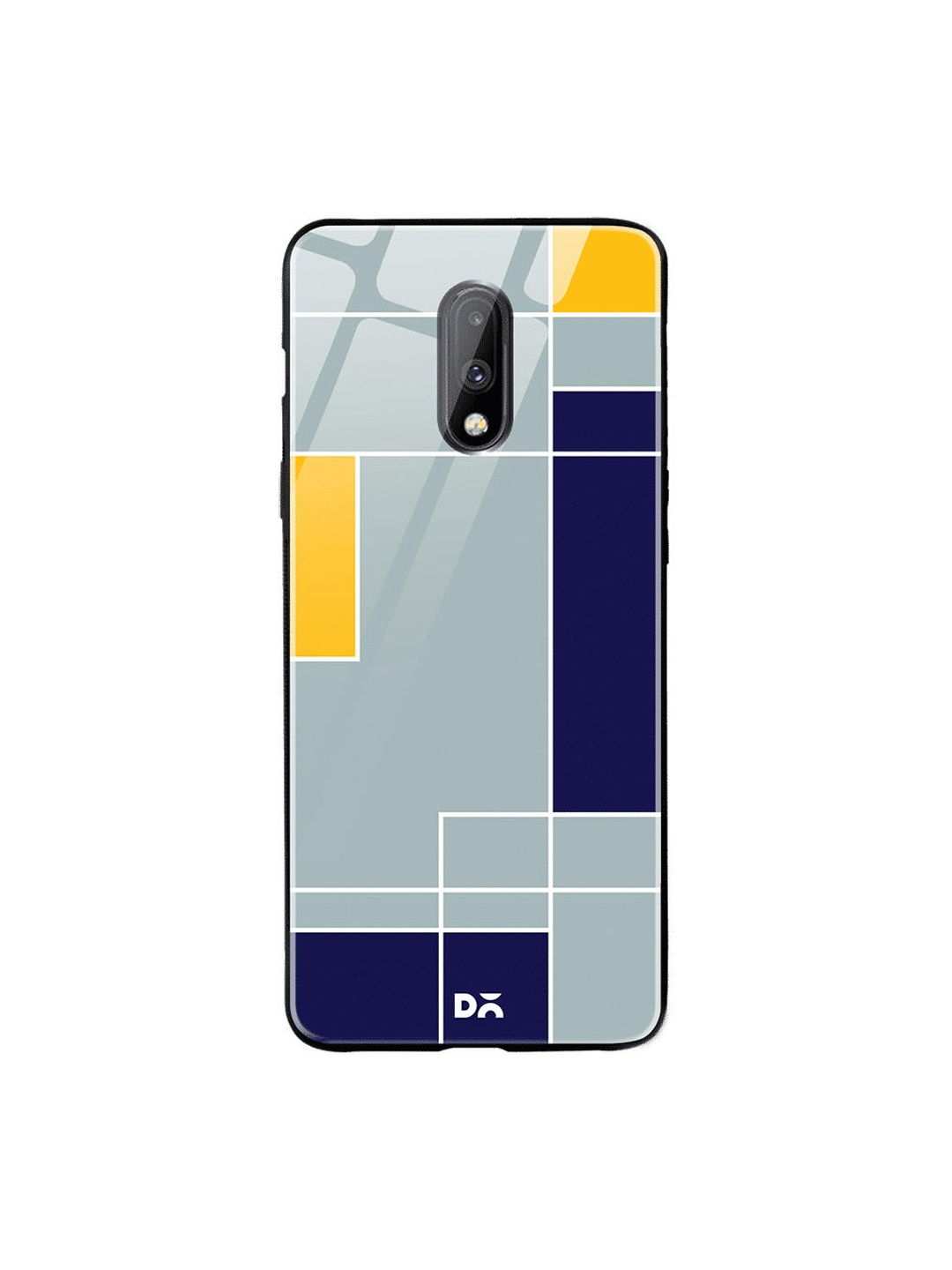 

DailyObjects Grey & Blue Light Smoke Blocks OnePlus 7 Glass Case